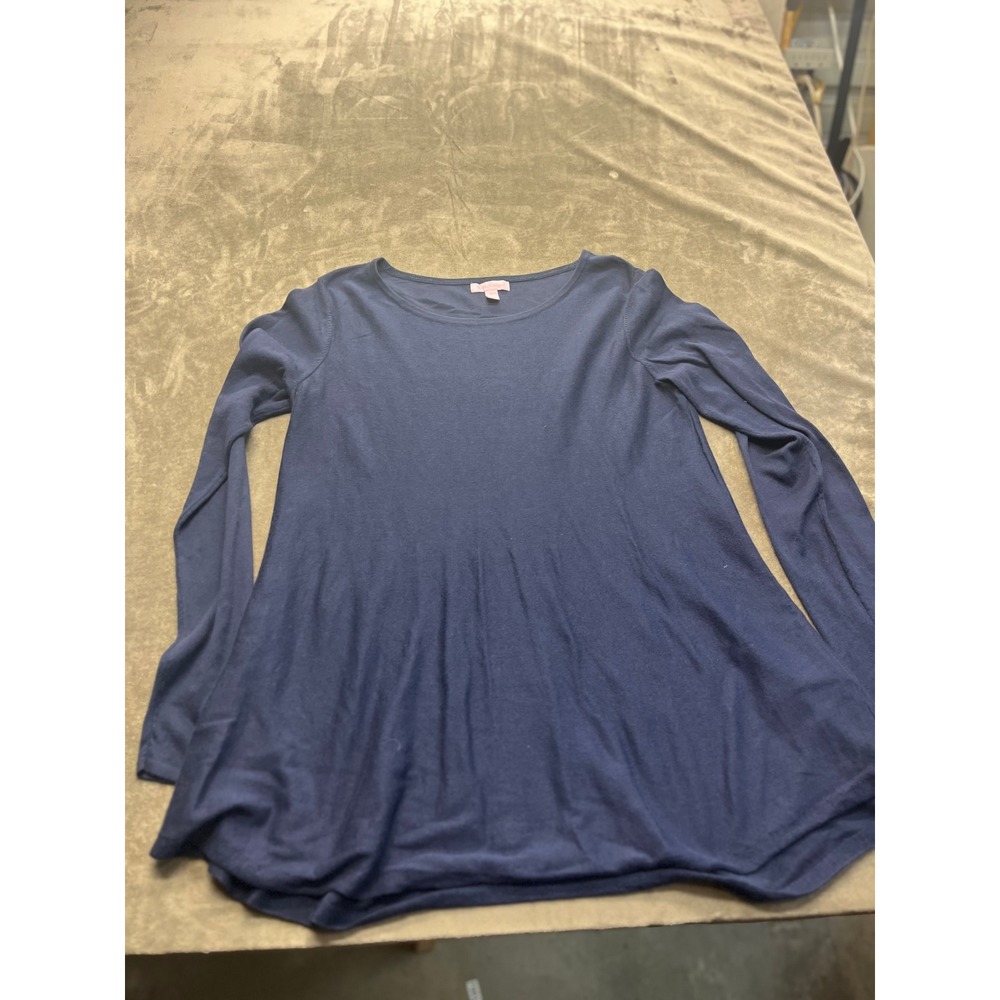 Lilly Pulitzer Womens Navy Blue Long‎ Sleeve Knit A-Line Tunic Top Size L